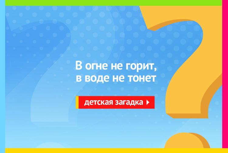 Загадка про лед. В огне не горит, В воде не тонет